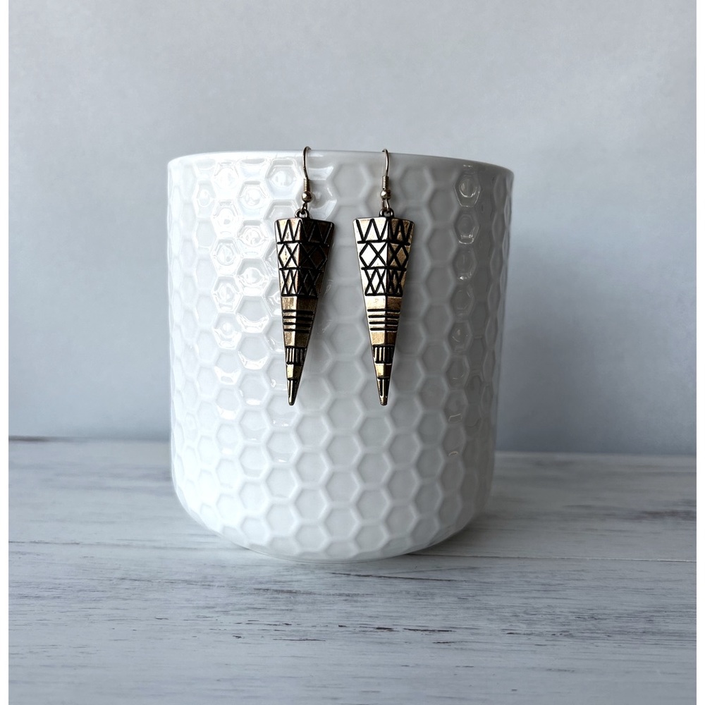 Aztec drop earrings